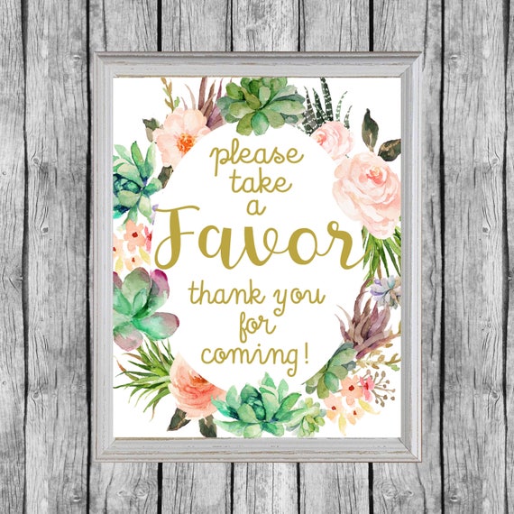 Succulent Favors Sign. Baby Shower Favors Sign 8x10 Digital Succulent Favors Sign. Baby Shower Favors Sign 8x10 Digital