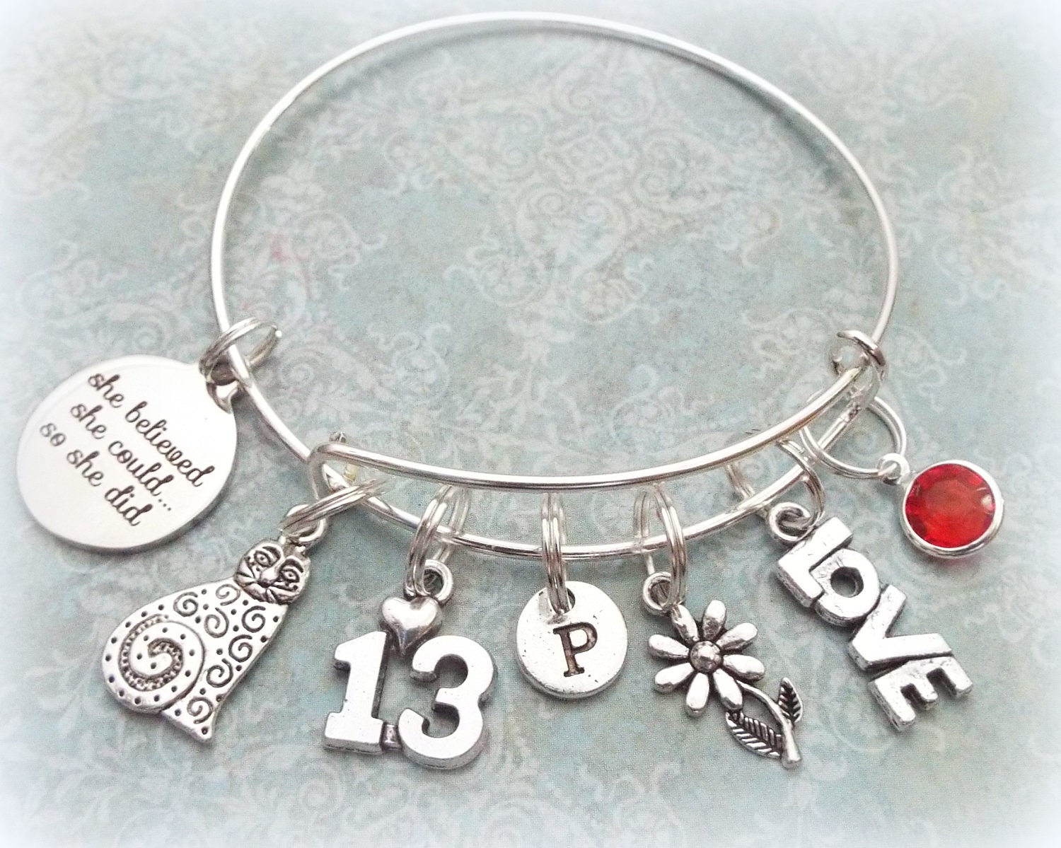 13th Birthday Charm Bracelet, Birthday Gift for 13 Year Old Daughter