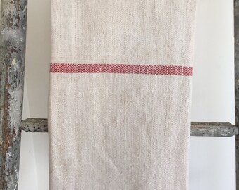 Vintage French hemp and linen table cloth
