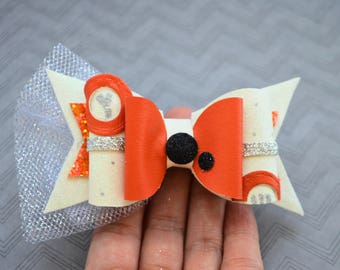 Star Wars BB8 bow, BB-8 glitter bow, BB-8 Droid Inspired Hair Bow, BB8 Hair Clip, The Force Awakens BB-8 Bow
