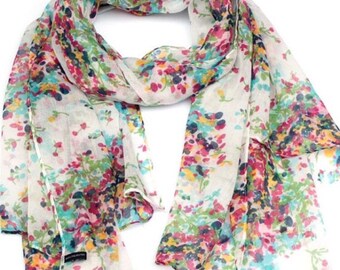 Floral Scarf, Summer Scarf, floral summer Scarf, Gift for her