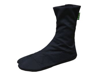 Black ninja boots, Jikatabe, Black ninja shoes. Unisex cotton Ninja tabi boots. Japanese work boots, split toe, flat sole (latex) Dance shoe