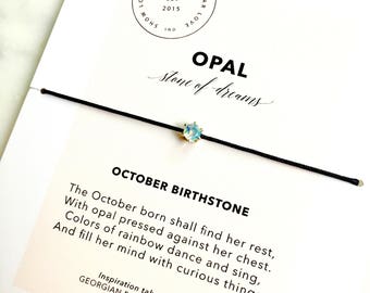 Opal Bracelet/ October Birthstone Bracelet/ Layering Bracelet/ Birthday Birthstone Gift