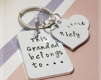 this grandad belongs to keyring, grandad keyring, personalised keyring, gift for grandad, gift for him, personalised gift