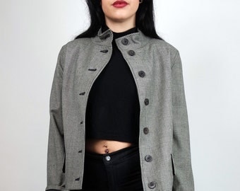 vintage plaid jacket | lightweight jacket 90s | check gingham tartan blazer