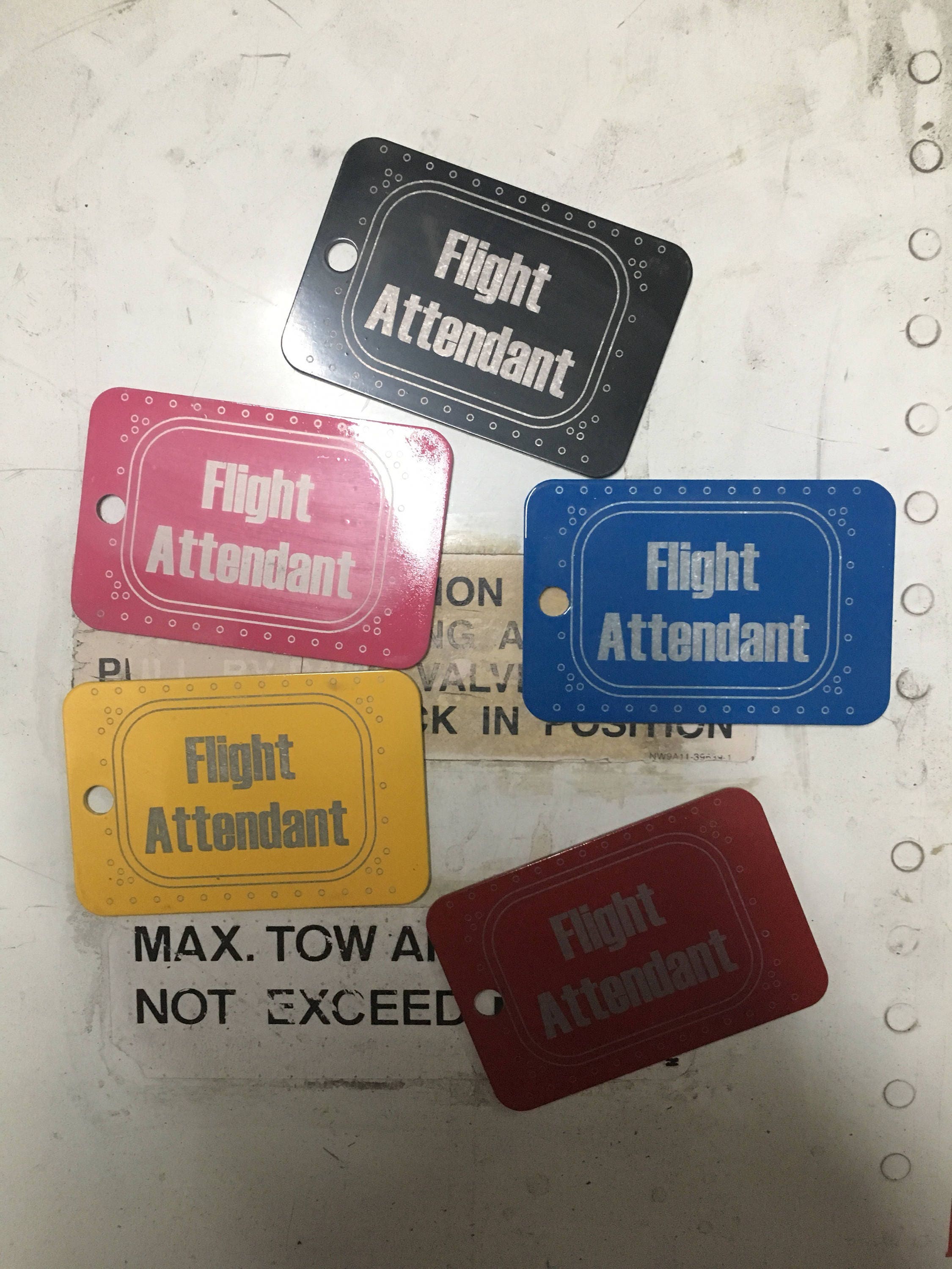 Aluminum luggage tag Flight Attendant