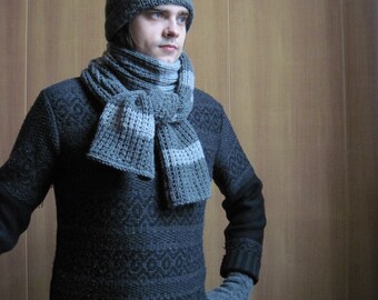 Mens-gift-for-him-gifts-Accessories-for-men-gifts-for-boyfriend warm winter scarf men's scarf knit scarf wool scarf husband gift scarf knit
