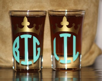 Big/Little Shotglass Set - Sorority Shot Glasses - Big/Little Gift Set