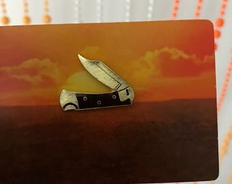 Vintage Deadstock Enamel pocket Knife, Switch Blade