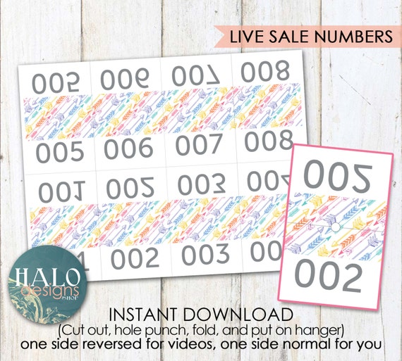Live Sale Numbers ARROWS Printable arrow 1-200