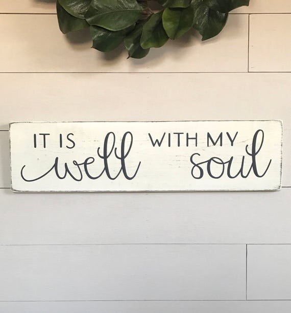 It is well with my soul rustic wood sign rustic wall decor