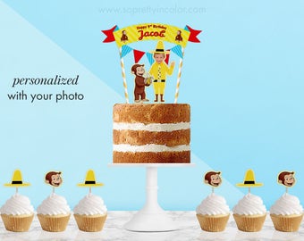 Curious George Cake Topper/Personalized Topper with your child's photo