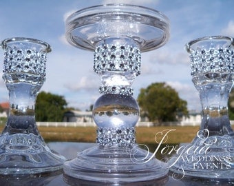 Bling Unity Candle Holders, Holders for Wedding Candles, Candle Holder, Holder, Wedding Candle,