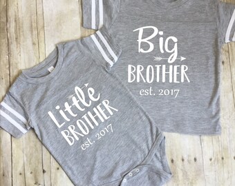 Big Brother Shirt-Little Brother Shirt-Brothers Matching Shirts-Big Brother Jersey-Photo Shirts-Boys Matching Shirts-est. 2017 or 2018