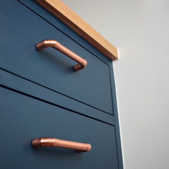 Modern Proper Copper Pull. Contemporary Drawer Handle. Drawer
