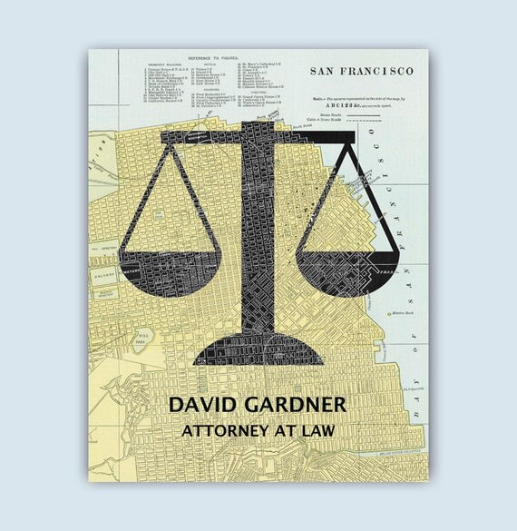 Lawyer print Attorney at Law print Personalized Lawyer Gift