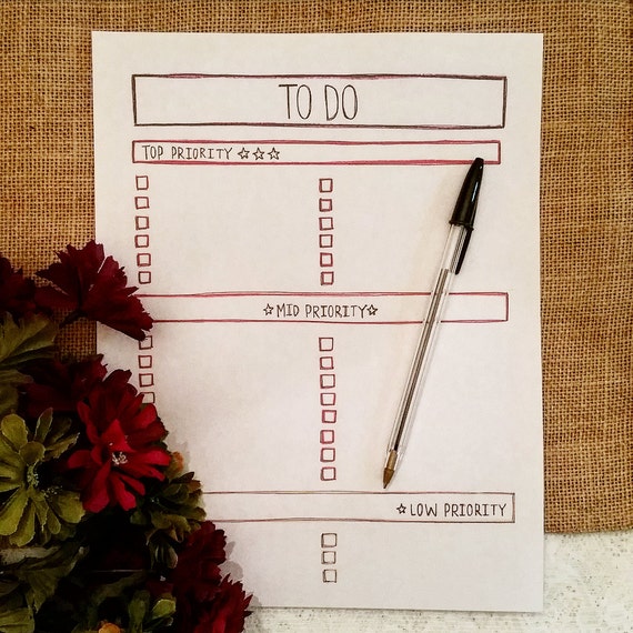 To Do List Printable Printable Priority List To Do List by