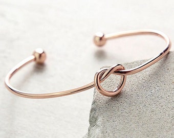 Rose Gold Knot Bracelet, Tie the Knot Bracelet, Knot Bracelet Bridesmaid, Silver Knot Bracelet, Tie the Knot, Bridesmaid, Rose Gold Bracelet