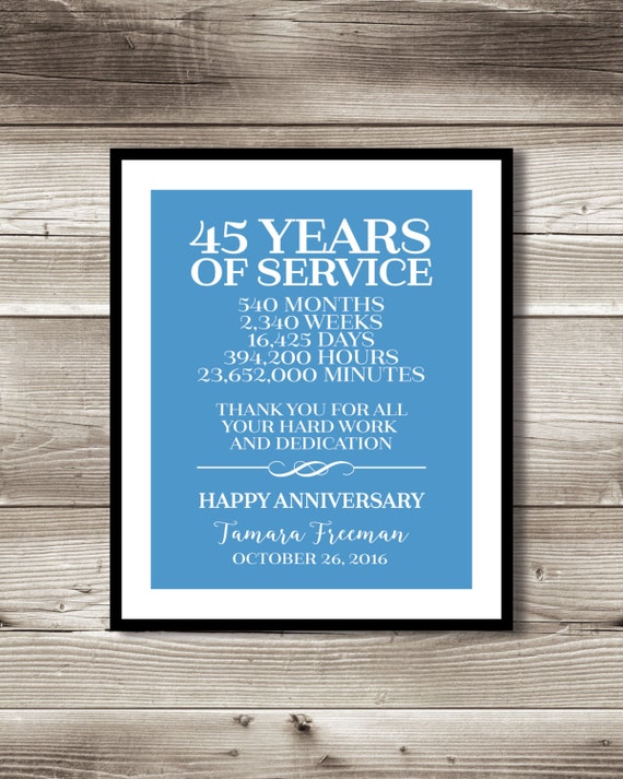 45 Year Work Anniversary Print T Digital Print 