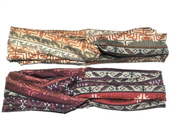 Tribal headband-Twist headband-Ethnic headband-Ethnic turban-Tribal turban-Knot headband-Hippie headband-Hippie turban-Yoga headband
