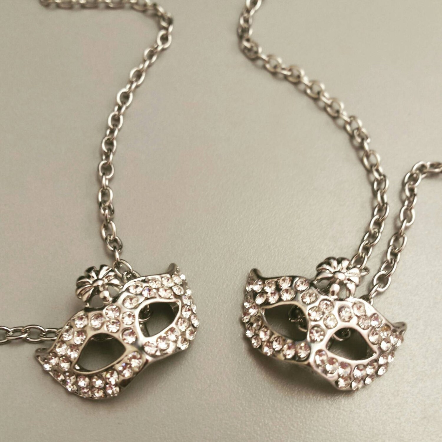 Masquerade necklaces mask necklace crystal masquerade
