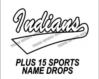 Indians Swoosh Download Files - SVG, DXF, EPS, Silhouette Studio, Vinyl Cutting Files, Digital Cut Files - Use with Cricut and Silhouette