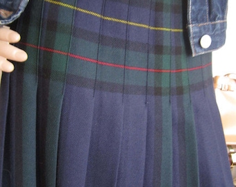 Vintage 60s wool skirt Plaid wool skirt wool S
