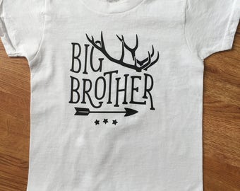 Big Brother Shirts - Boho Shirts- Siblings Shirt- Boho Deer Antlers - Pregnancy Announcment Tshirt- Big Bro Lil Bro Shirts