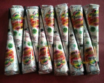 16 White Henna Cones Temporary Tattoo Design Golecha Body Art Herbal Henna Ink DIY