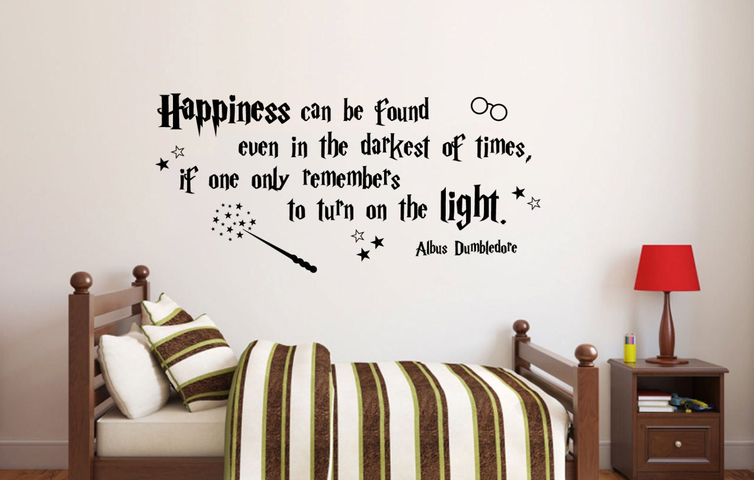 Happiness can be found Harry Potter wall decal Quote Albus