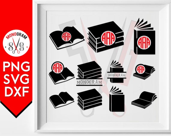 Download Book Svg Book Monogram Svg Book Silhouette Library svg cut
