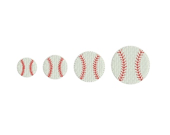Baseball Mini Machine Embroidery Design. 4 sizes. Instant download