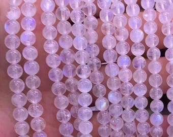 1Full Strand 6mm Rainbow Moonstone Beads, Natural Moonstone,Round Moonstone For Jewelry Making
