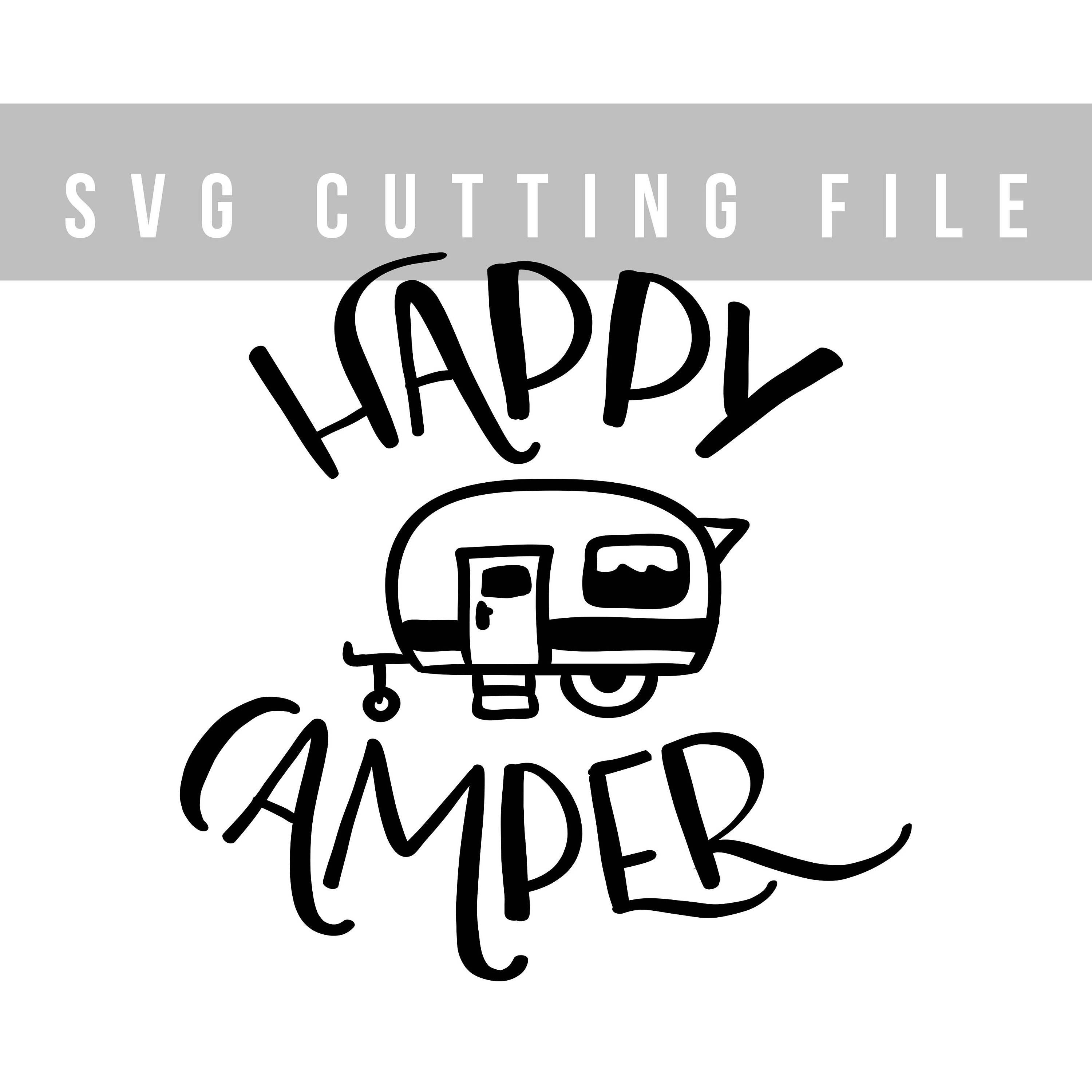 Download Happy camper SVG design for cut Svg file Summer svg ...