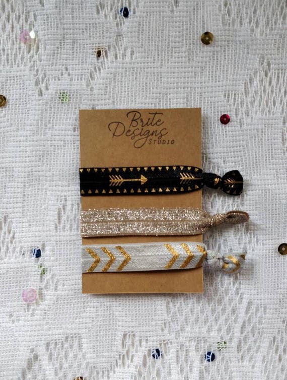 Elastic Hair Tie Packs Metallic Hair Ties No Crease Hair