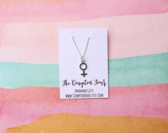 Feminist necklace venus symbol necklace silver plated necklace with the female symbol gift for a feminist strong female necklace
