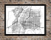 Every Road in Albuquerque | High resolution digital map | City map | America map | New Mexico map | Wall art | Poster | Unique gift