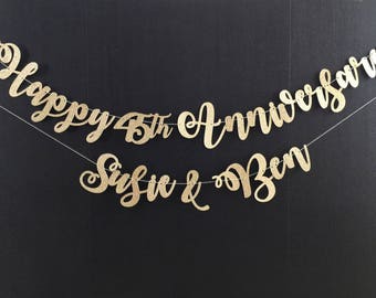 ANY NAME, Happy Anniversary Banner, Anniversary Banner