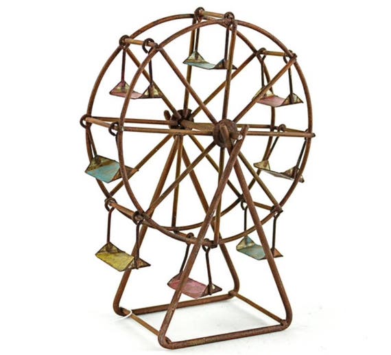 Miniature Rustic Ferris Wheel for Fairy Garden and Summer