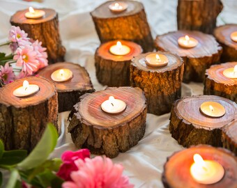 Wooden Tealight Holders, Candle holder, Wedding, Reception, Home Decor
