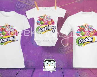 Shopkins Birthday Shirt Custom personalized shirts for all family, Shopkins Party Tee,