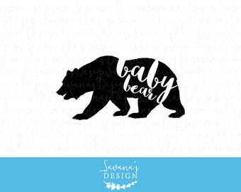 Baby Bear svg, baby bear decal, baby bear dxf, baby bear svg file, baby bear cut file, baby bear eps, cricut svg cutting file