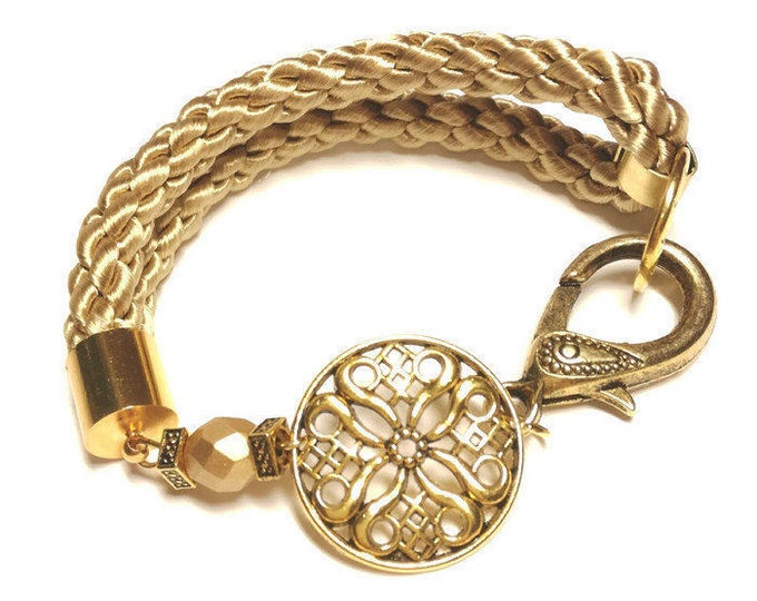Gold bracelet, Rope Bracelet, Cuff Bracelet,Wedding Bracelet, Bridesmaid gift, elegant bracelet,Charm Bracelet, filigree bracelet