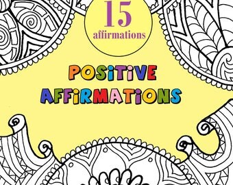 positive affirmations adult coloring book 15 printable digital download doodle art - Download Colouring Book positive affirmations adult coloring book 15 printable digital download doodle art - Download Colouring Book