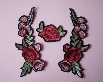 Rose patch, Flowers Patch, Embroidered Patch, Embroidered patches, Iron on patches, Sew on patch, WS-193