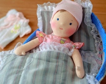 Waldorf doll Lena and her cozy bed!