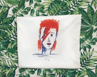 David Bowie Ziggy Stardust Illustrated T-Shirt