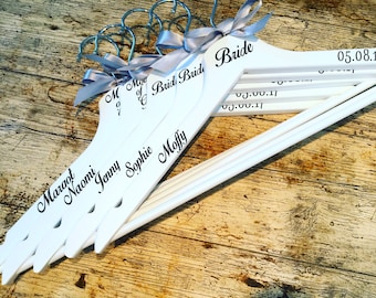 Wedding hanger vinyl stickers - make your own wedding hangers- personalised vinyl stickers for hangers - sets of names, roles and date