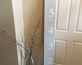 Gray Growth Chart, Ruler, Measuring Stick, Nursery, Kids Growth Chart Ruler, Life Size Ruler, Giant Ruler