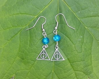 Relics of death and blue pearl earrings